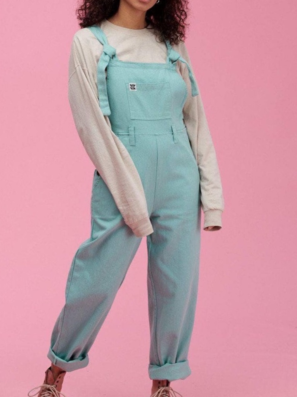 Lucy & Yak Easton Dungarees in Eggshell Blue Minimalist Size 12 - Picture 11 of 11